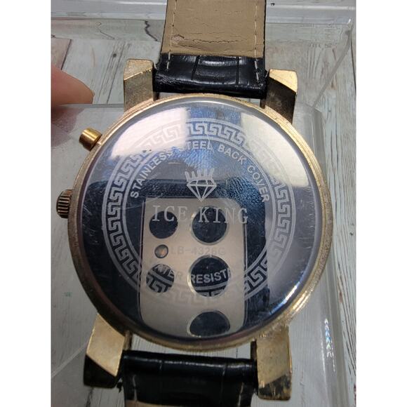 Ice King Mens Fashion Light Up Watch With Black Leather Band - Picture 7 of 12